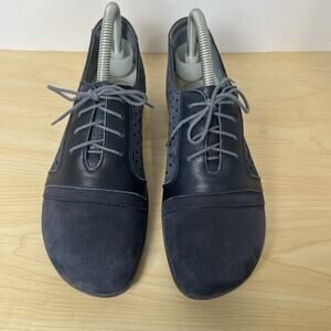 Naot Lalo Sneaker Women's Size 38/8 Navy Ink Tin Leather Lace Up Shoes